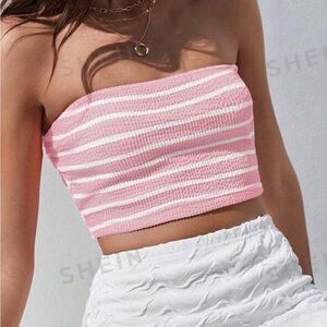 SHEIN Women’s pink striped tube top